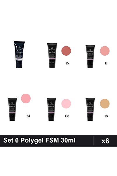FSM Set 6 Polygel 30ml - Nr.06, Nr.11, Nr.16, Nr.17, Nr.18, Nr.24