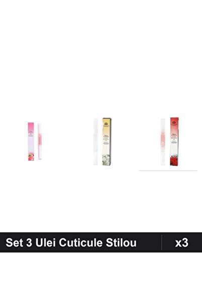 global fashion Set 3 Ulei Cuticule Tip Stilou - Peach, Jasmin, Trandafir -