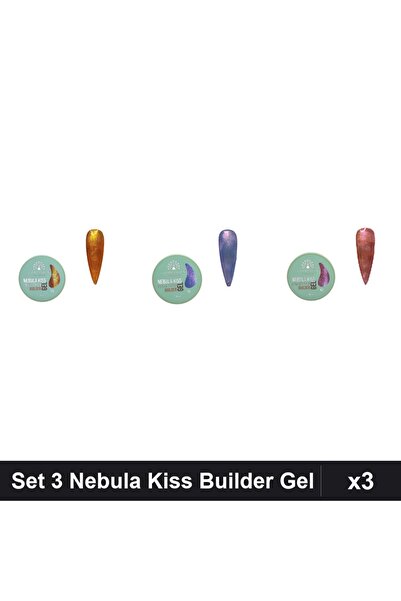 global fashion Set 3 Nebula Kiss Builder Gel 15g - Nr.05, Nr.13, Nr.07