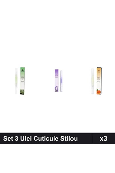 global fashion Set 3 Ulei Cuticule Tip Stilou - Aloe Vera, Lavanda, Portocala