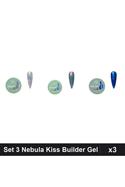 global fashion Set 3 Nebula Kiss Builder Gel 15g - Nr.10, Nr.03, Nr.16
