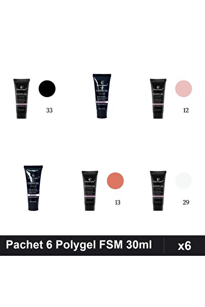 FSM Set 6 Polygel 30ml - Nr.33, Nr.15, Nr.12, Nr.14, Nr.13, Nr.29