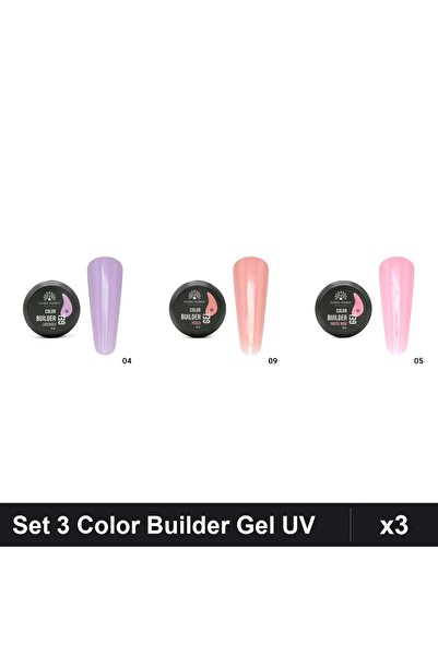 global fashion Set 3 Color Builder Gel UV 15g - Nr.04 Nr.09 Nr.05