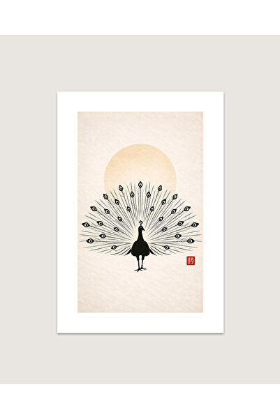 Japon Tavuskuşu Poster II | Zarif Minimal Duvar Dekoru | Japon Stil Poster
