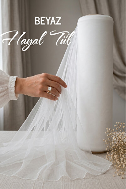 AZREN STORE Beyaz Hayal Tül, Bohça Tülü, Nişan Tülü, Gelin Damat Düğün Konvoy...
