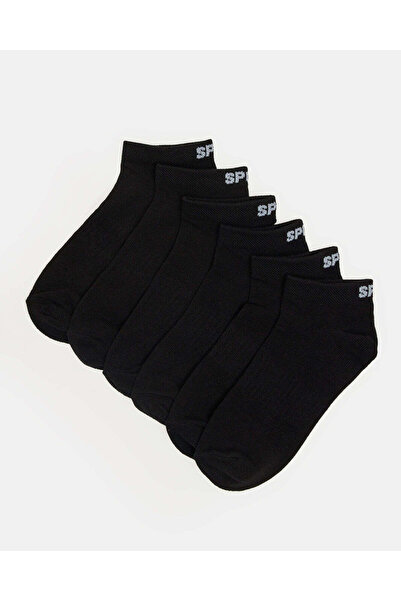 REDTAG Senior Boys Black 3 Pairs Ankle Length Socks