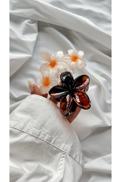 YOYYO Set de agrafe acrilice cu flori de Plumeria Lotus - 2 bucăți accesorii ...