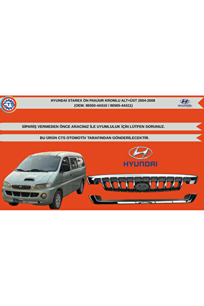 MAHER HYUNDAİ STAREX ÖN PANJUR KROM ALT ÜST 2004-2008 (86550-4A510 / 86565-4A...
