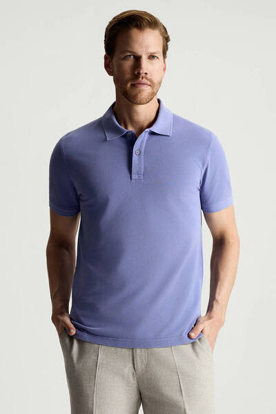 Hemington Saf Pamuk Mor Polo Yaka T-Shirt