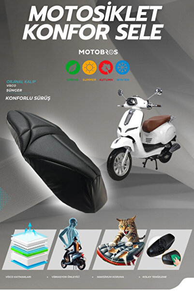Motobros Volta Rs4 Comfort Saddle Visco Foam Saddle Cover Saddle Cover