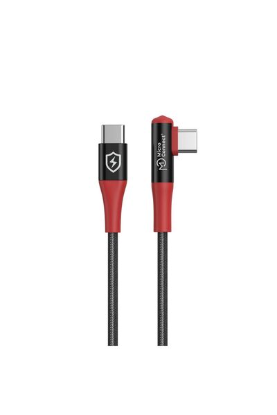 MicroConnect Cablu USB-C la C în unghi, cu încărcare sigură și blocare date, ...