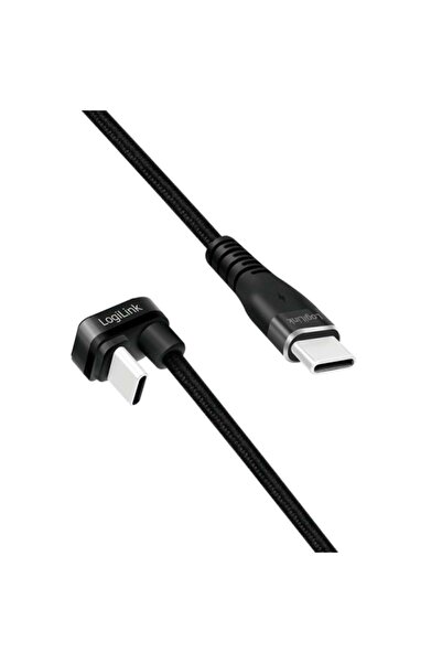 LogiLink Cablu USB 2.0 CU0191 USB-C - USB-C, M/M, metalic, negru, 2m
