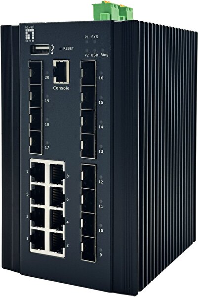 LEVEL ONE LevelOne Industr.Switch 8xGE/8x1GSFP/4x10GSFP+ Managed L2