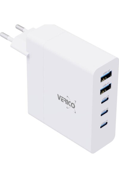 Verico Încărcător MOJO GaN 140W PD, cu 5 porturi (USB-A și USB-C), alb, ambal...
