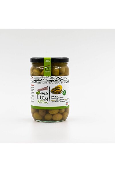 mounit baytna Green Olives Extra & Lemon Slices 600 g