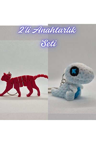 3DAtölyeMaker Fire Engine Red Flexible Cat and White Knitted Pattern Moving D...