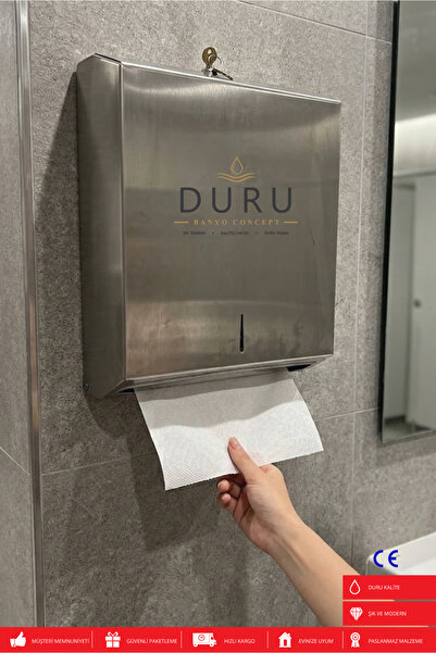 DURUBANYOCONCEPT ORTAK KULLANIM PASLANMAZ ÇELİK Z KAĞIT HAVLULUK 200 KAĞIT KA...