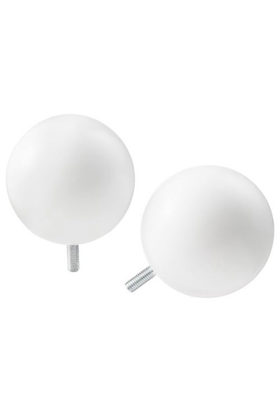 IKEA Κουμπί για κουρτινόξυλο VÄSENTLIG, λευκό, 53 χιλ., 2 τεμάχια