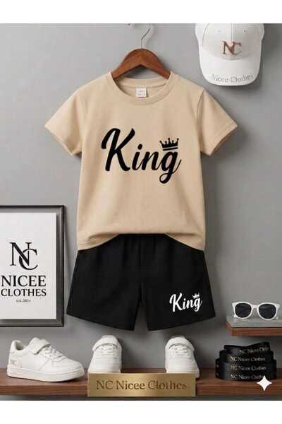 NC Nicee Clothes ΚΑΛΟΚΑΙΡΙΝΟ ΠΑΙΔΙΚΟ ΜΠΛΟΥΖΑΚΙ ΚΑΙ ΣΟΡΤΣ UNISEX (ΜΑΥΡΗ ΣΤΑΜΠΑ...