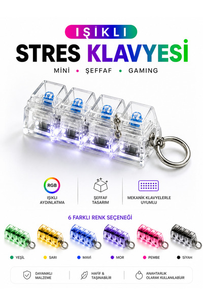 MİNDO Işıklı Klavye-Stres Giderici Anahtarlık