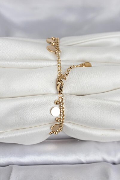 ForWhat Women's Bracelet with Golden Steel Sequin Design for Elegant Wrists