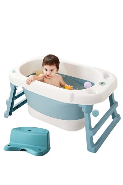 Be a better mom Baby Bath Tub with Seat & Thermometer, Portable Travel Collap...