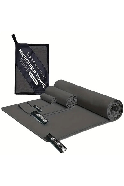 choice2 38x38-40x80-80x130cm Dark grey 3Pcs Reusable Microfiber Sports Towel ...