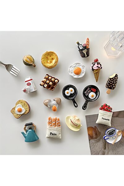 Choice Random 5pcs 5pcs Food Decoration Magnets - Realistic Tomato, Eggs, Pas...