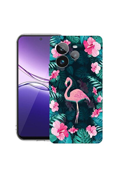bestcase Калъф за Realme GT 7 Pro с дизайн на фламинго, прозрачен тънък силик...