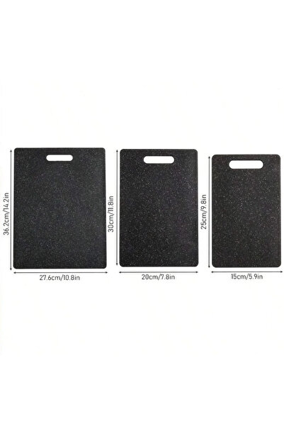 choice2 3PCS black Marble Texture PP Cutting Board Antibacterial and Mildew C...