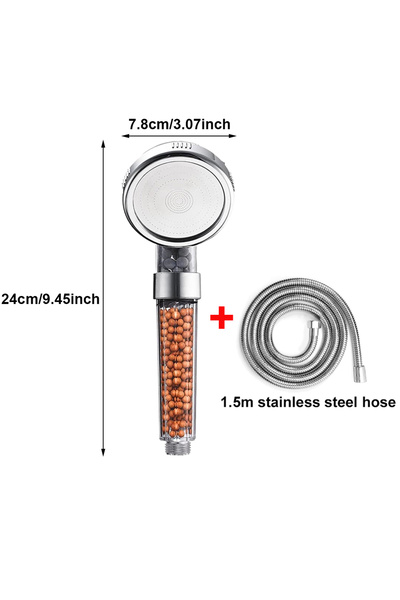 Choice5 Large Hose Set 1pc Filtered Shower Head ABS High Pressure Water Savin...