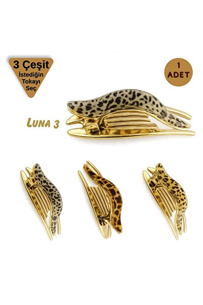 Seçkin Trend Leopar Desenli Luna Mandal Toka 1 Adet