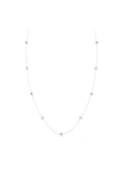 Swarovski Chroma Dizi Kolye, Yıldız, Beyaz, Rodyum kaplama