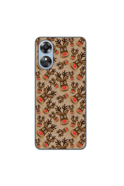 OEM Case compatible with Oppo A17 Silicone Gel Tpu Christmas Rudolf Pattern