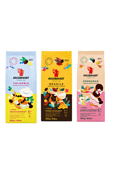 Hausbrandt Pachet Cafea Boabe Single Origin – Colombia, Brasile & Honduras 3 ...