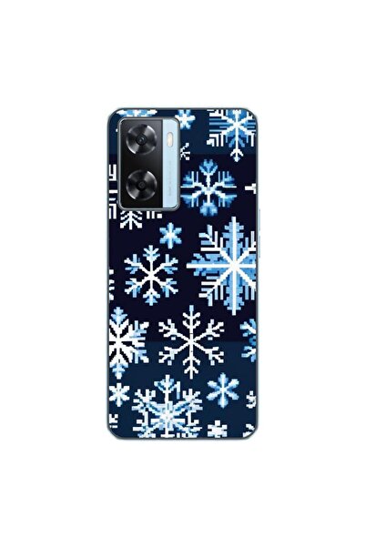OEM Case compatible with Oppo A57s Silicon Gel Tpu Pattern Pixel Art Snowflakes