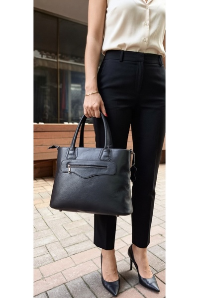 Mocikon Genuine Leather Large Size, 2 Compartments, Zippered Middle Compartme...
