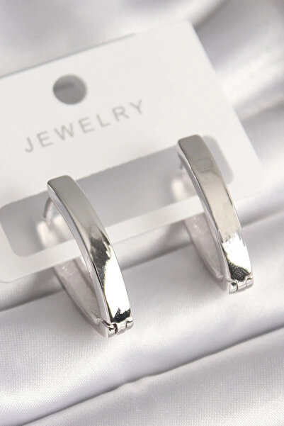 USLUCAN ALIŞVERİŞ Brass Silver Color Women's Earrings