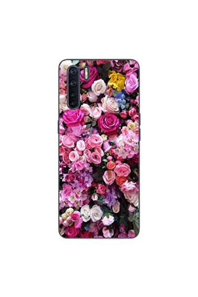 OEM Husa compatibila cu Oppo A91 Silicon Gel Tpu Model Trandafiri Roz