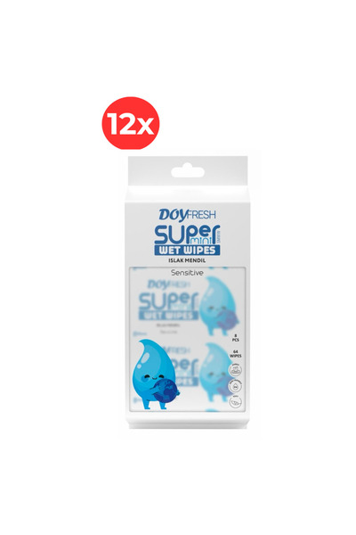 DOYFRESh 12x Șervețele umede de buzunar MINI ALBE 8x8 bucăți