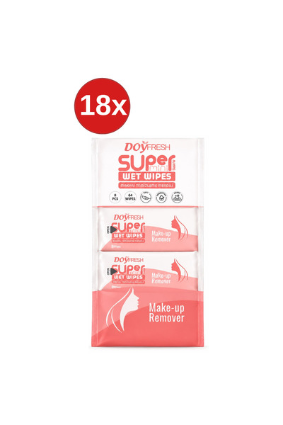 DOYFRESh 18x MINI Wet Wipes Make Up 8x8pcs