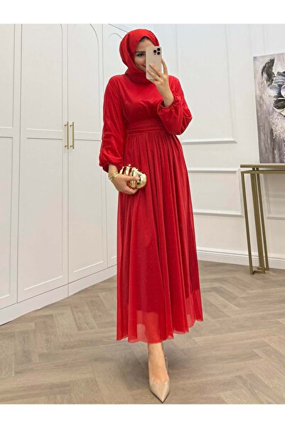 bezenstore SİMLİ TÜL ELBİSE