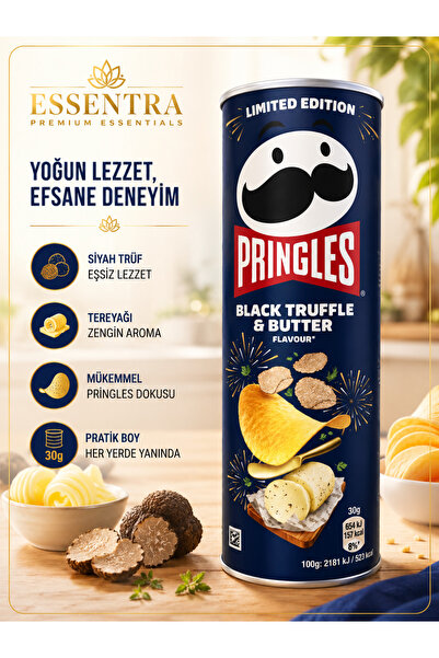 Essentra Home Pringles Black Truffle & Butter Patates Cipsi 165G