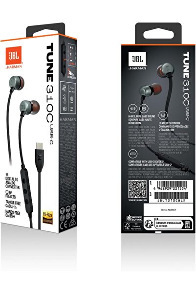 jbl harman سماعات أذن JBL TUNE 310C سلكية عالية الدقة بمنفذ USB-C