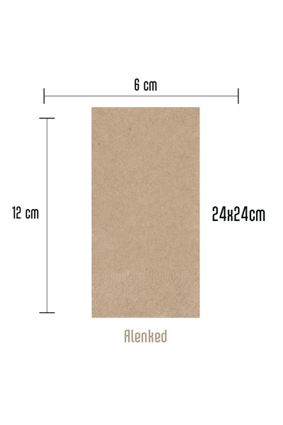 alenked 24X24 cm Waiter Fold Organic Napkin 100 Pieces