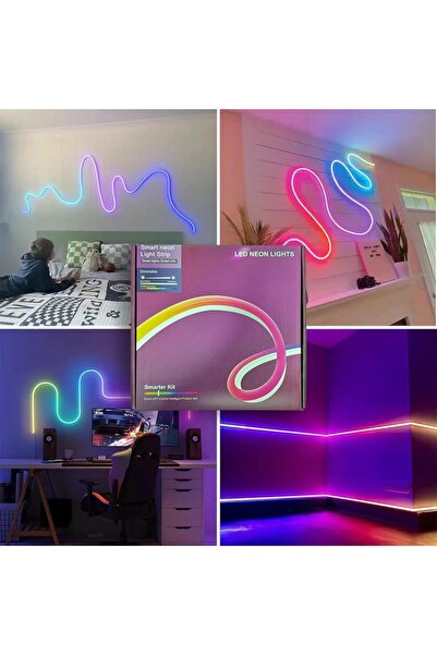 Generic شريط إضاءة LED نيون ذكي متعدد الألوان - تصميم مرن وقابل للقطع مع تأثي...