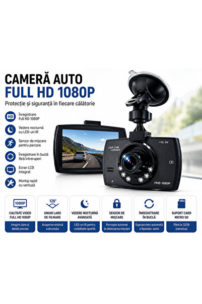 Magazinul reducerilor Dash Cam Auto cu Înregistrare în Buclă, Full HD 1080P, ...