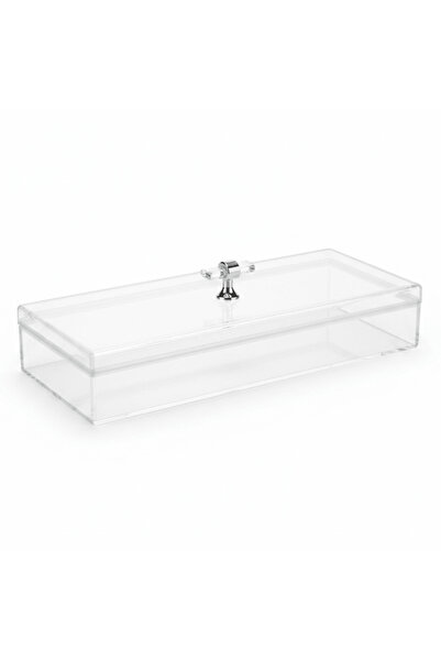 Yuniverse Rectangle Acrylic Candy Box with Lid | 40×12 cm | Crystal Clear