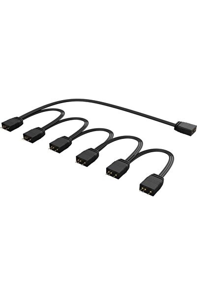 Akasa Cablu splitter aRGB, 1 la 6, 3 pini - negru