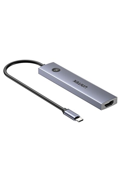 Unitek Hub USB Hub USB-C 7 în 1 4K@60Hz, PD 100W și buton HDMI Pornit/Oprit